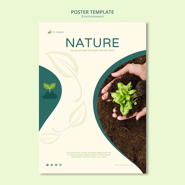 Go green seedlings square flyer template