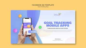 Free PSD goal tracking app facebook template