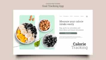 Free PSD goal tracking app landing page  template