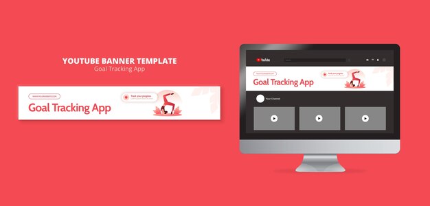 Goal tracking app youtube banner template