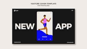 PSD gratuito modello di copertina di youtube dell'app per il monitoraggio degli obiettivi