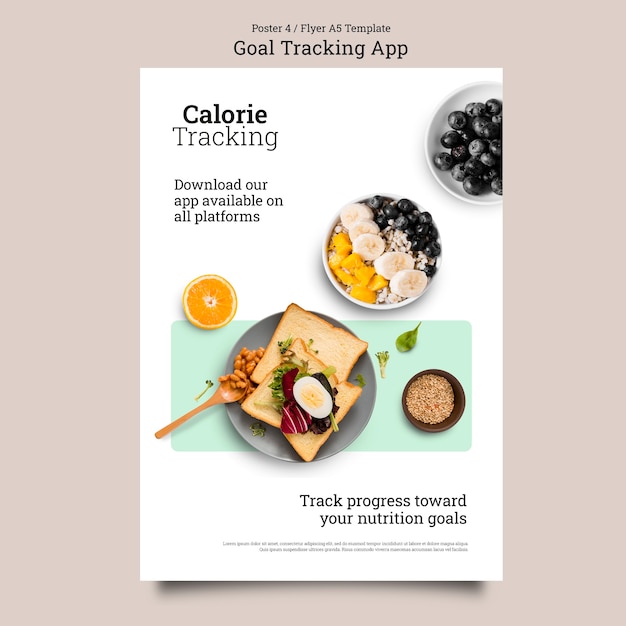 無料PSD 目標追跡アプリケーション ポスター テンプレート