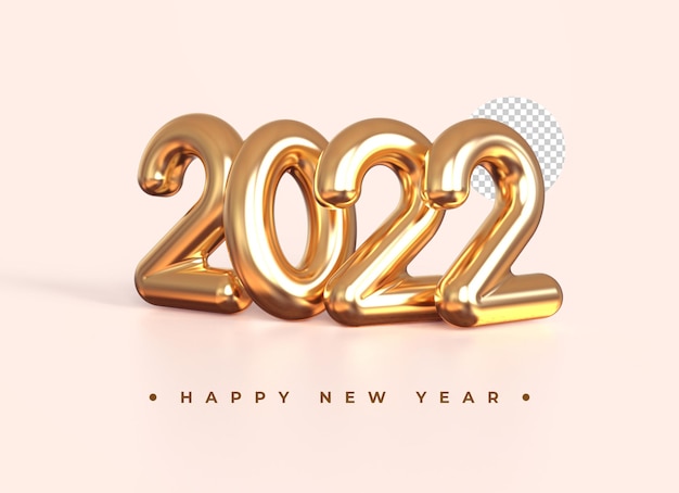 Gold 2021 new year 3d rendering isolated on transparent background