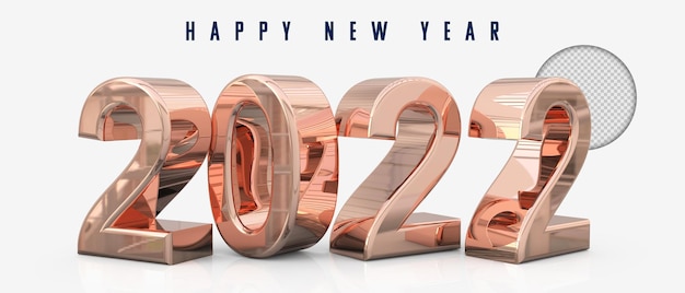 Gold 2021 new year 3d rendering isolated on transparent background