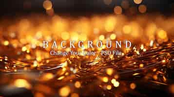 Free PSD gold abstract bokeh background