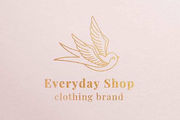 Effetto logo boutique in oro, stampa a caldo, design del modello di business di lusso psd