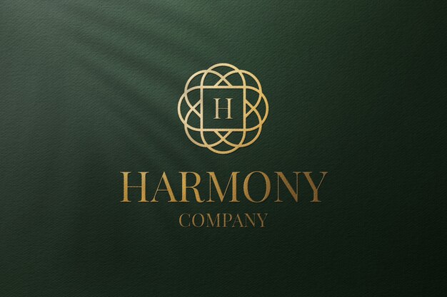 Download Free PSD | Embossed gold logo mockup on dark paper
