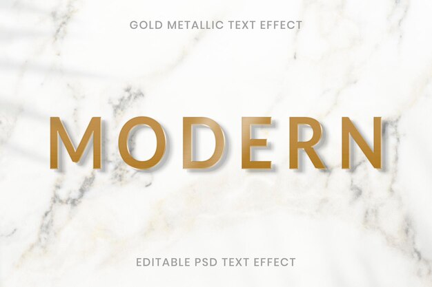 Золотой металлический текстовый эффект psd редактируемый шаблон