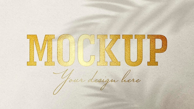 Gold pressed text effect