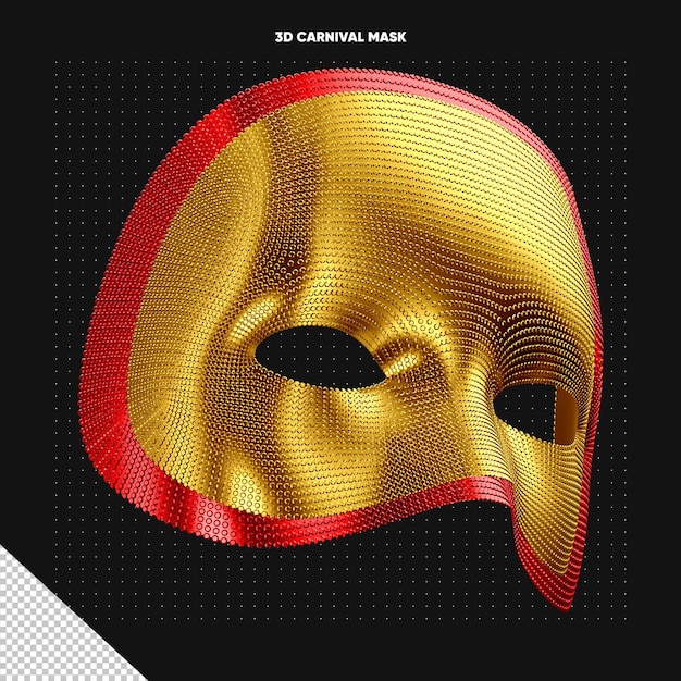 Gold and red rotating carnival mask