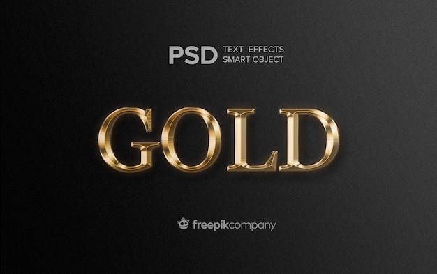 Gold text effect on dark background
