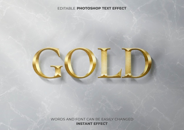 Download Free Gold Text Effect PSD Template