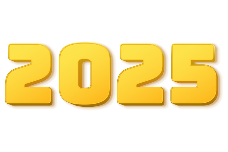 무료 PSD 2025년 황금 새해 일러스트레이션