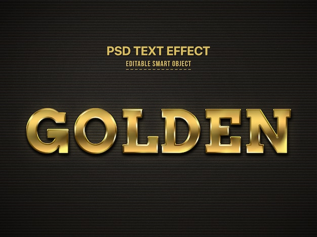 Free PSD golden 3d text style effect