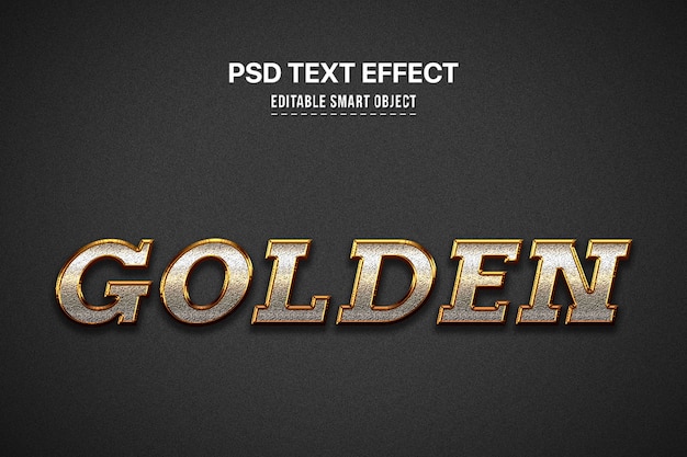 Free PSD golden 3d text style effect