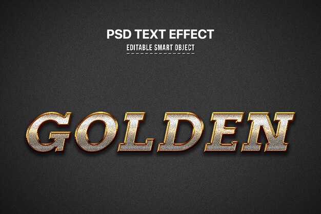 Золотой 3D текстовый эффект