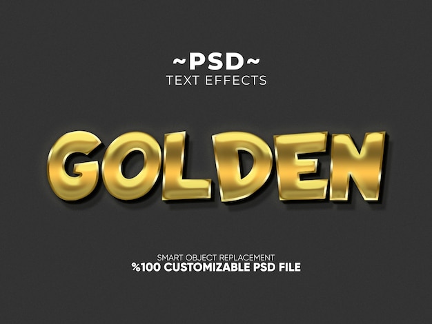 Golden 3d text style effect