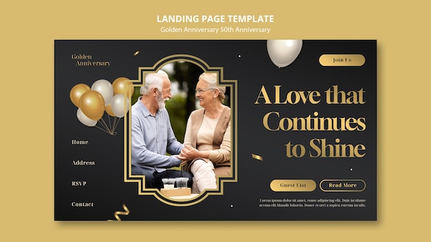 Golden 50th anniversary landing page