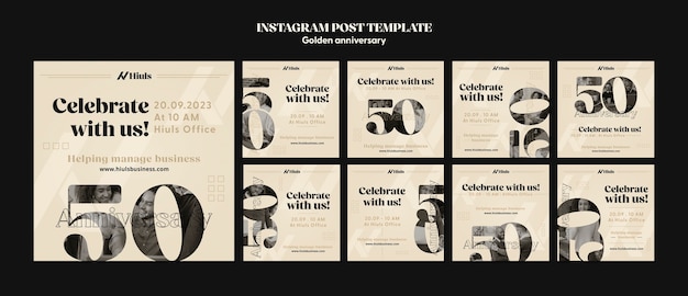 Golden anniversary template design