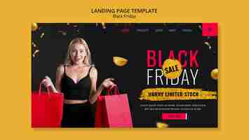 Free PSD golden black friday landing page