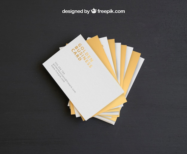 Golden business card mock up template