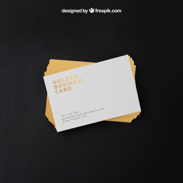 Golden Business Cards in PSD Format – Free Download