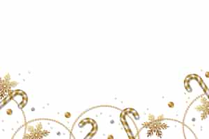 Free PSD golden christmas border with ornaments
