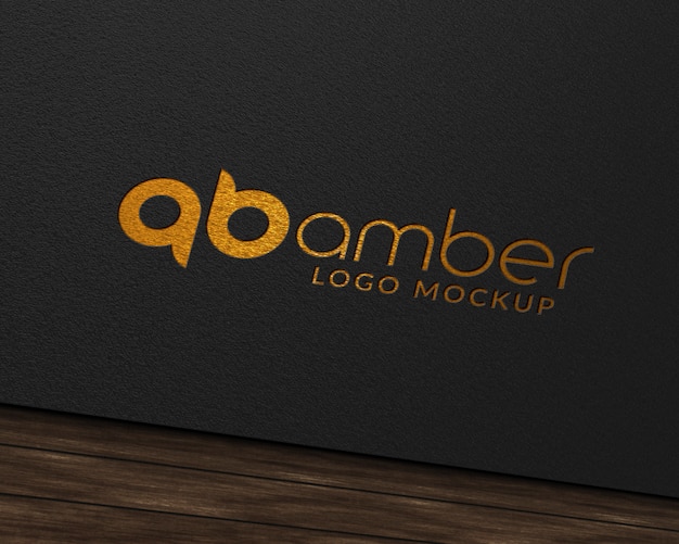 Golden foil paper logo mockup