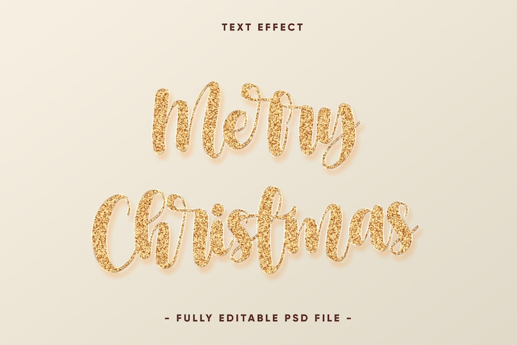 Free PSD a golden glitter text design