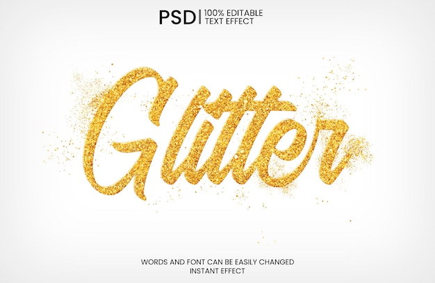 Golden glitter text effect