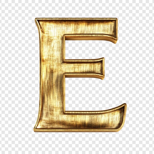 Golden Letter E Elegant Vintage 3D Render