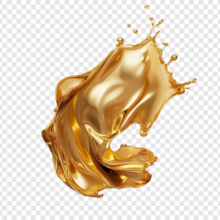 Free PSD golden liquid splash abstract luxury