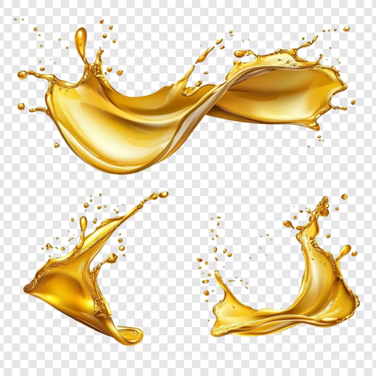 Free PSD golden liquid splashes abstract fluid dynamics visuals