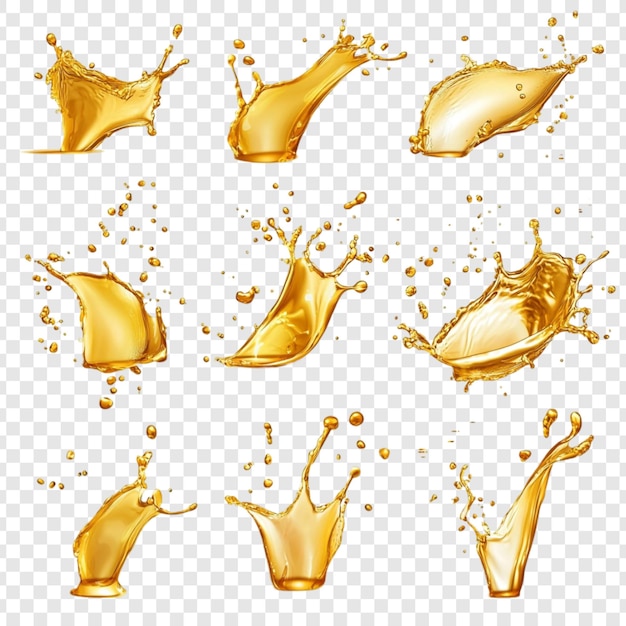 golden liquid splashes a collection of highresolution images