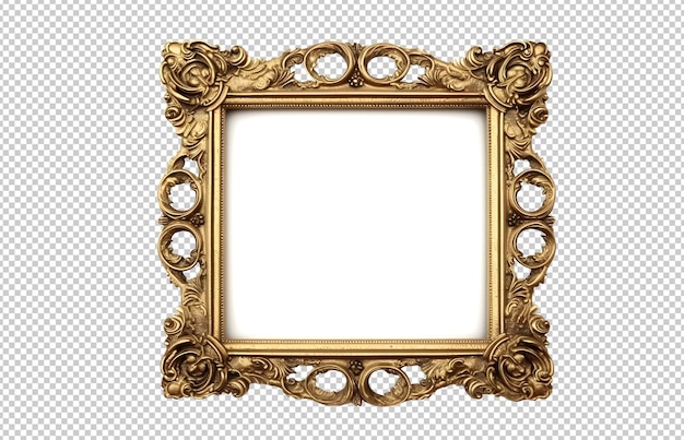 Free PSD golden luxury photo frame isolated on background