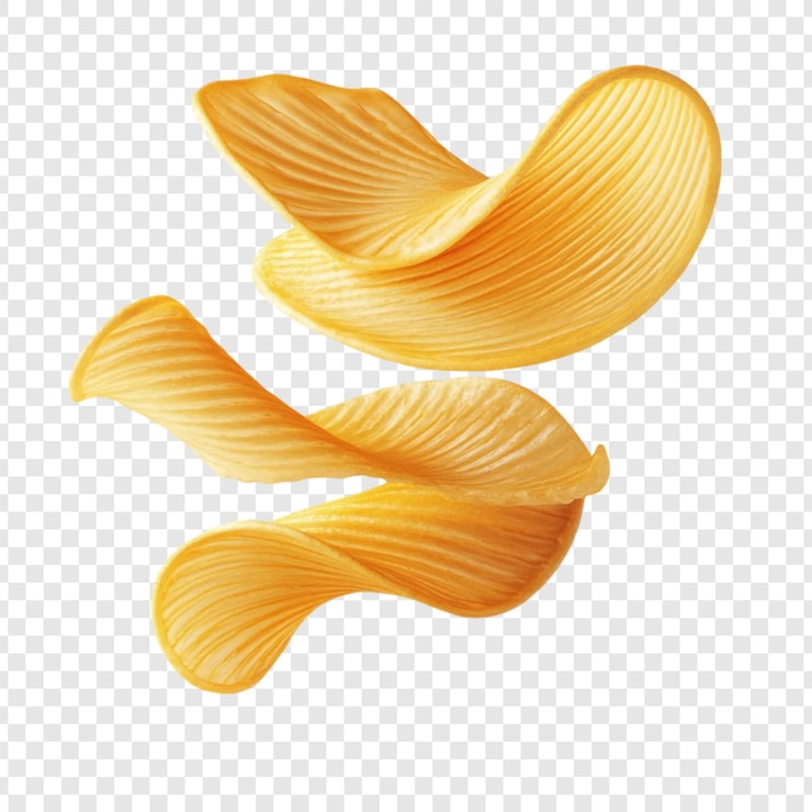 Free PSD golden potato chips in motion a culinary delight