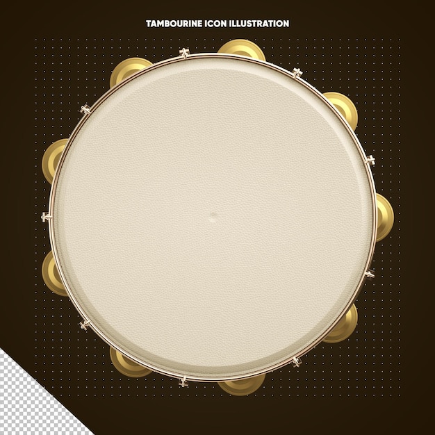 Free PSD golden realistic front tambourine