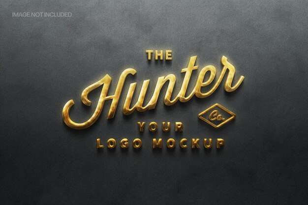 Golden sign logo mockup