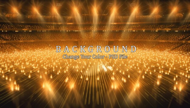 Free PSD golden stadium lights with rays generative ai