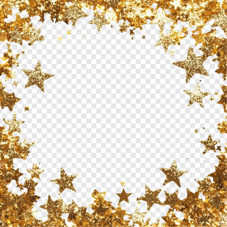 Free PSD golden starry frame a sparkling celebration
