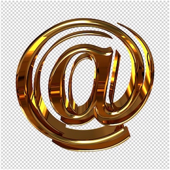 Golden symbol 3d rendering