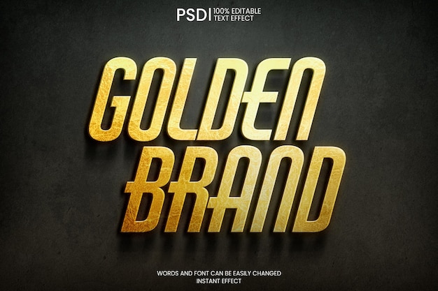 Golden Text Effect with Grunge Texture on a Concrete Background: Free PSD Template