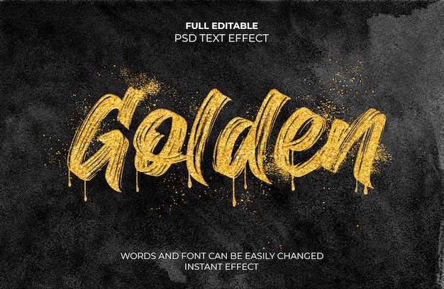 Free PSD golden text effect