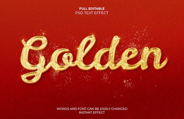 Free PSD golden text effect