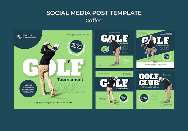 Golf club sport instagram template