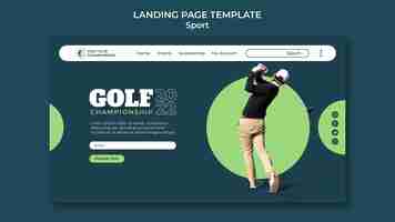 Free PSD golf club sport landing page template