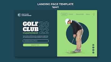 PSD gratuito modello di pagina di destinazione dello sport del club di golf