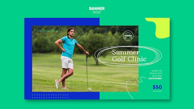 Modello di banner concetto di golf