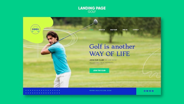 Free PSD golf concept landing page template