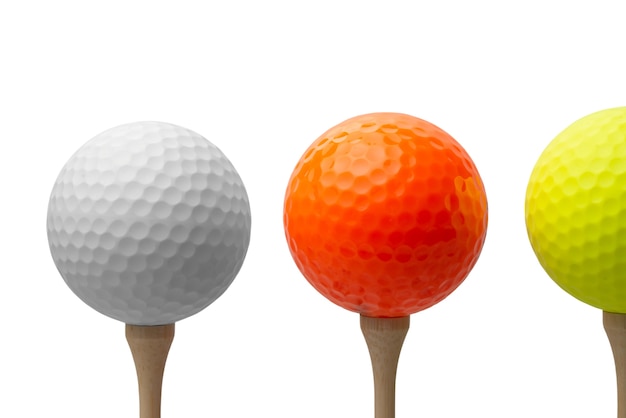 Golf items isolated